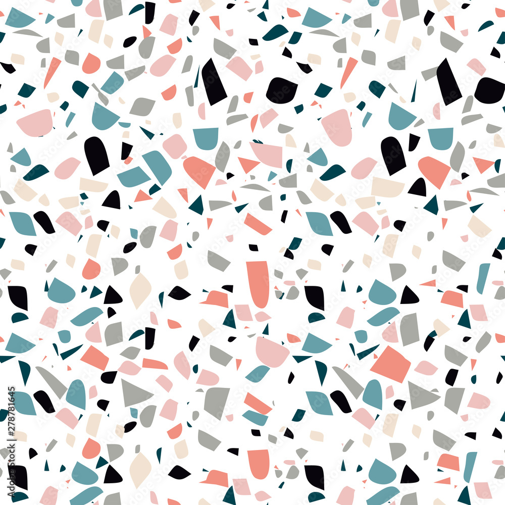 Vector terrazzo background of marble texture. Granite stone seamless ...