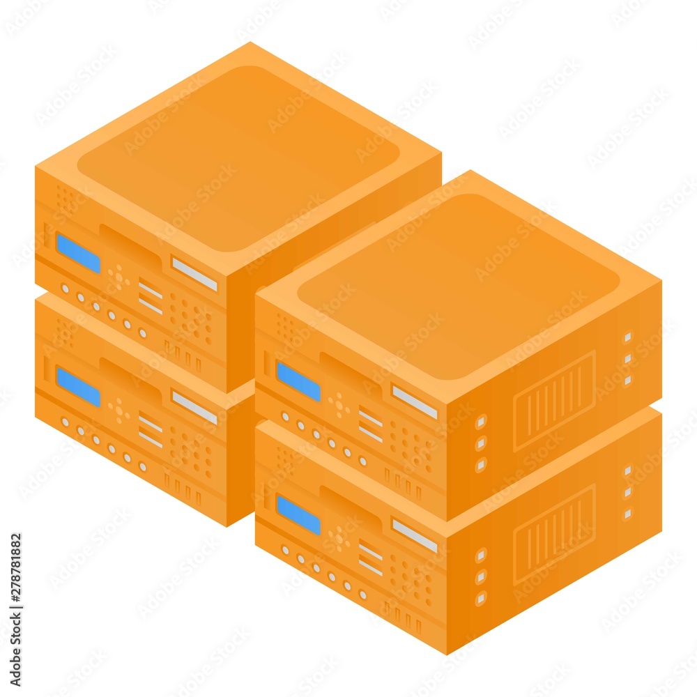 Stack data storage icon. Isometric of stack data storage vector icon for web design isolated on white background Stack data storage icon. Isometric of stack data storage vector icon for web design isolated on white background
