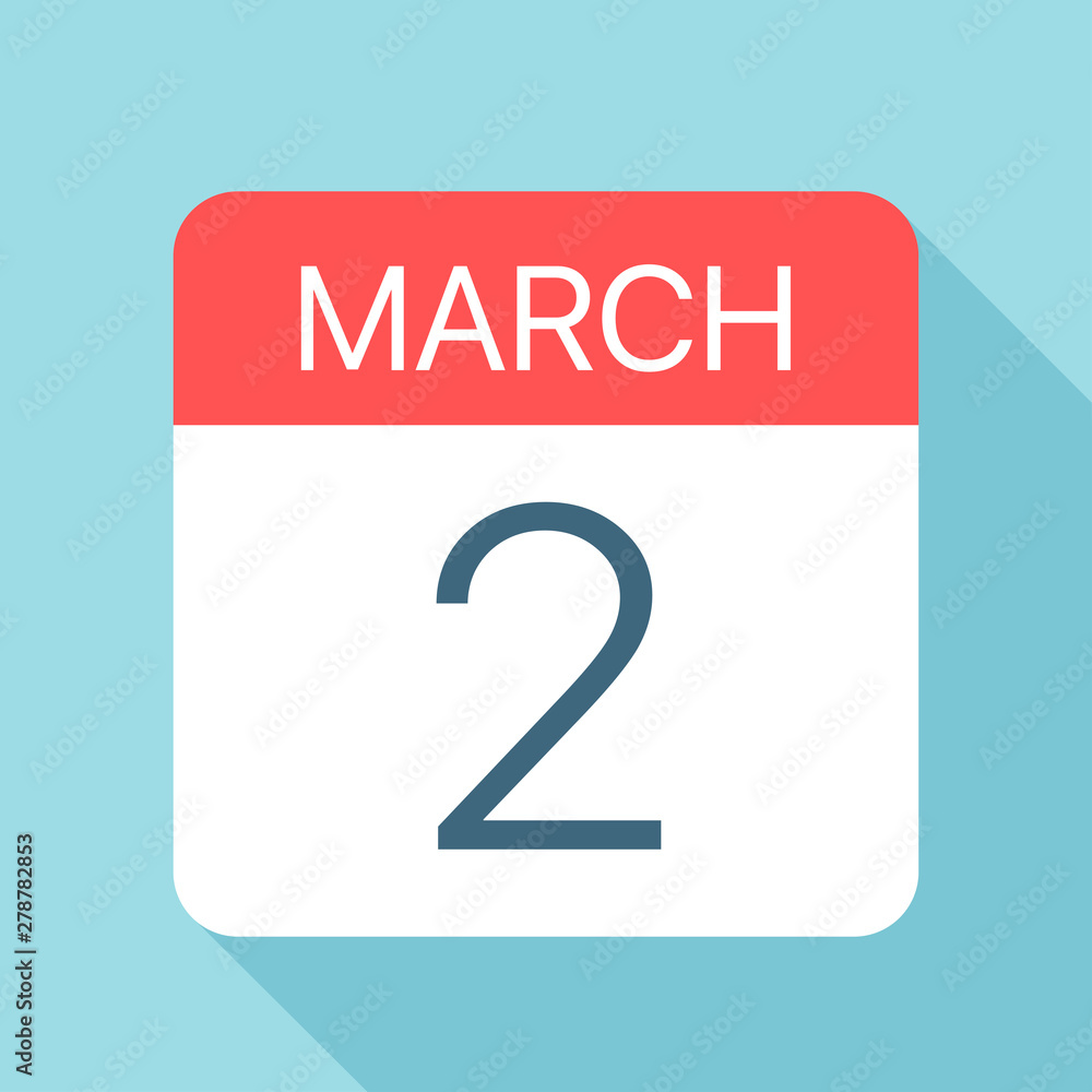March 2 - Calendar Icon. Vector illustration of one day of month Stock Vector | Adobe Stock march-2-calendar-icon-vector-illustration-of-one-day-of-month-stock-vector-adobe-stock
