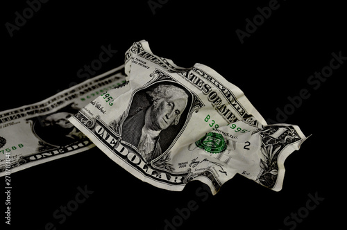 Dollar on black background close-up. Money, business, currency, crisis, default © Victor Lazarev