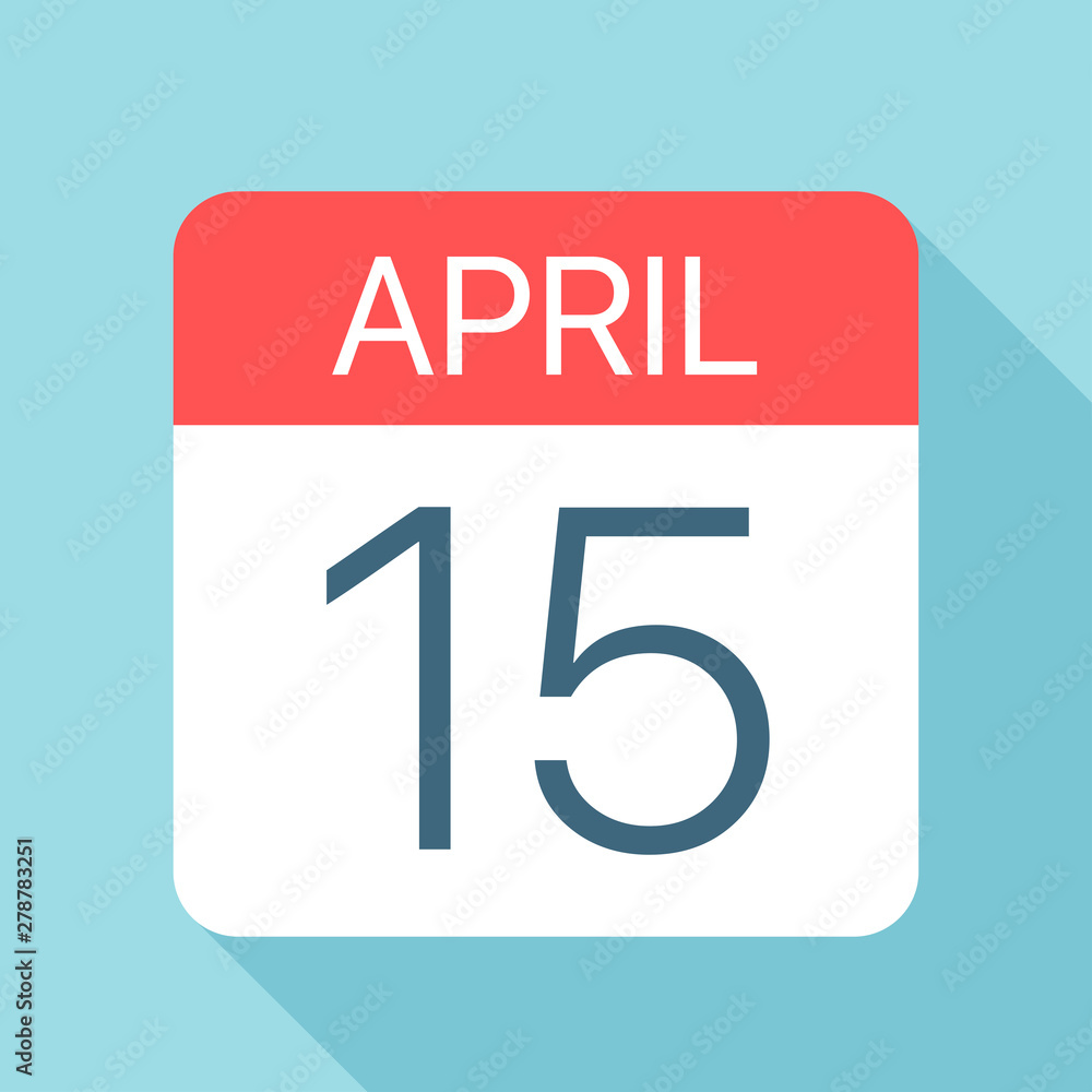 April 15 - Calendar Icon. Vector illustration of one day of month April 15 - Calendar Icon. Vector illustration of one day of month