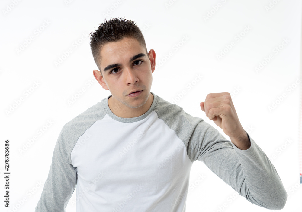 Mad and aggressive guy in facial expressions and negative human emotions Mad and aggressive guy in facial expressions and negative human emotions