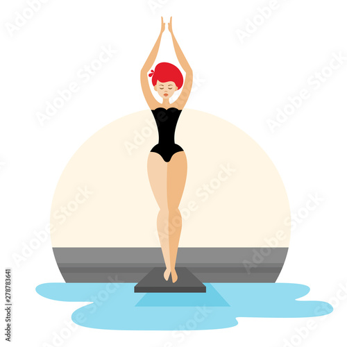 Springboard Diving concept.