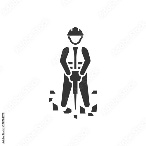 Jack hammer drill icon