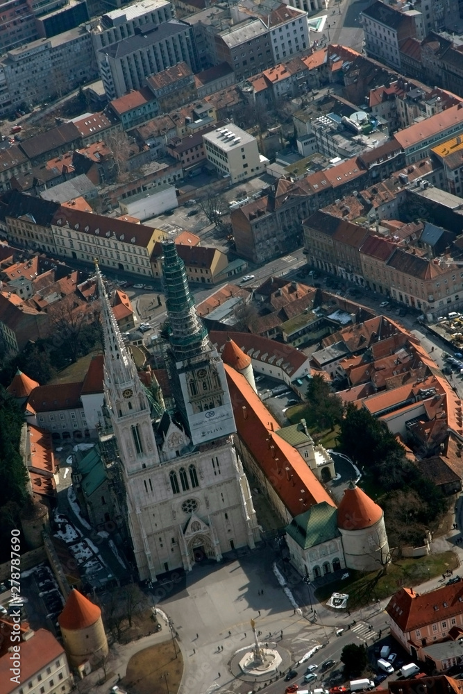 Zagreb Cathedral aerial view