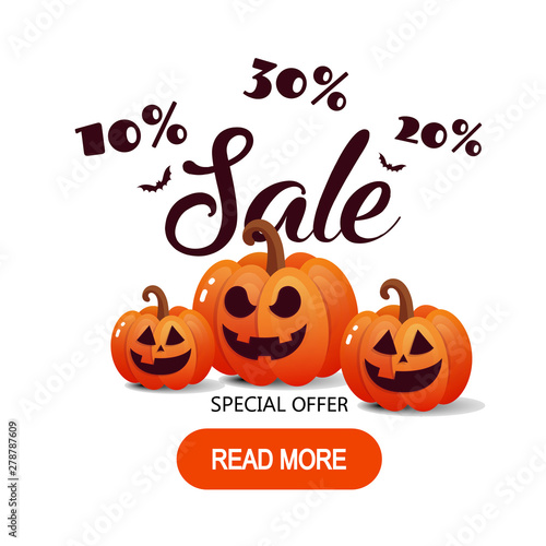 Happy Halloween calligraphy with paper bats and pumpkins. banners party invitation.Vector illustration.