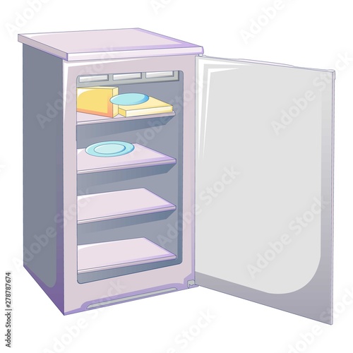 Small fridge icon. Cartoon of small fridge vector icon for web design isolated on white background