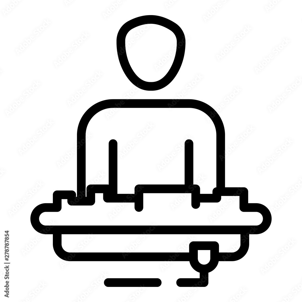 DJ at the console icon. Outline DJ at the console vector icon for web design isolated on white background DJ at the console icon. Outline DJ at the console vector icon for web design isolated on white background