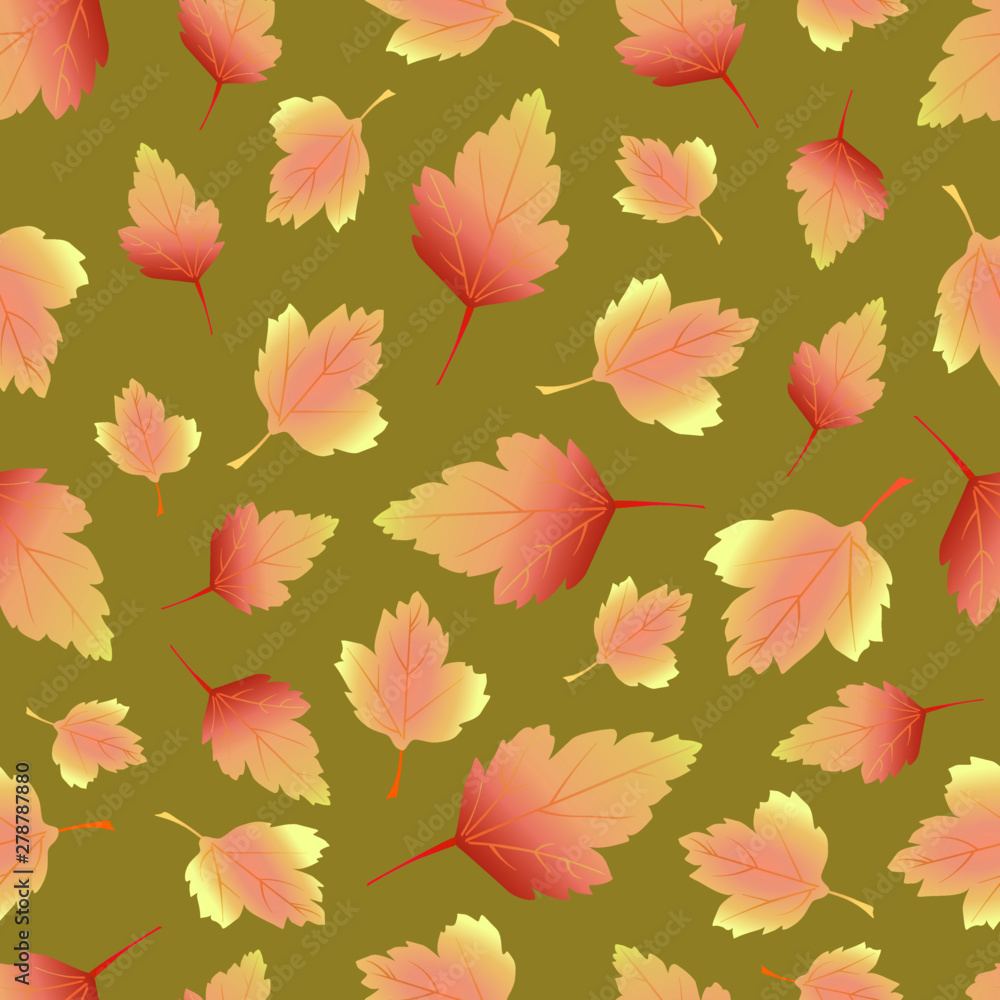 pattern leaves autumn color background illustration seasons seamless wallpaper