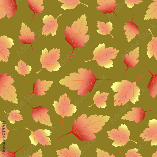 pattern leaves autumn color background illustration seasons seamless wallpaper © Mariana Kochmar