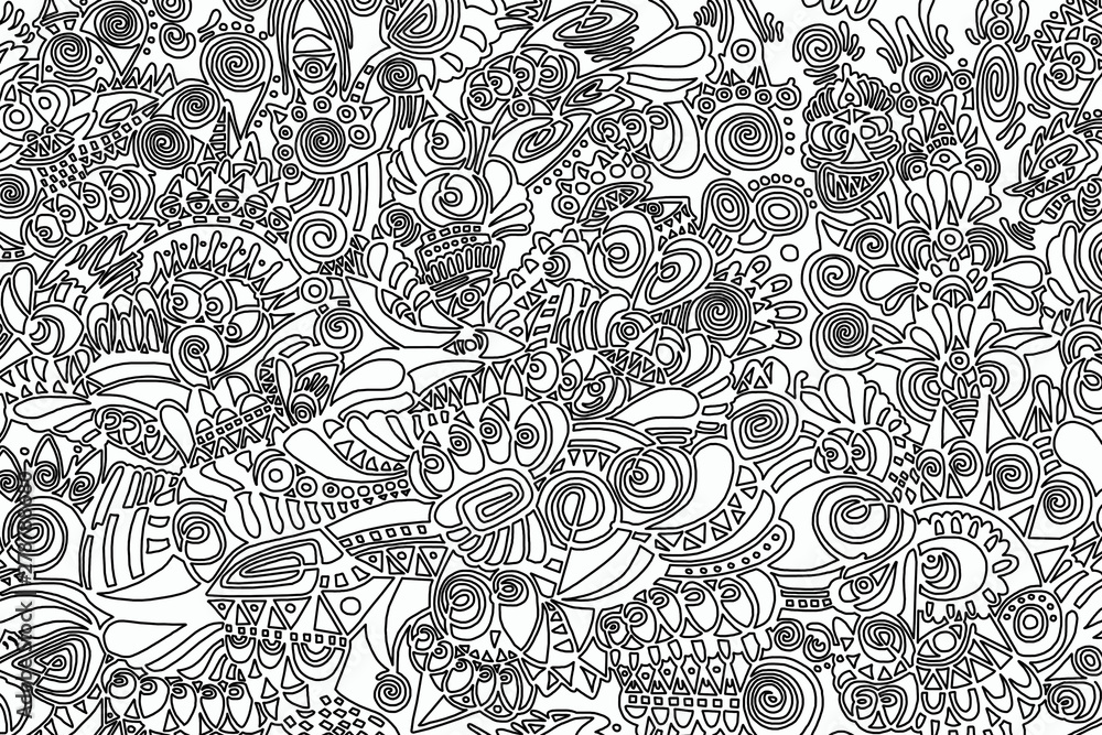 Black and white pattern on white background, abstract design Black and white pattern on white background, abstract design