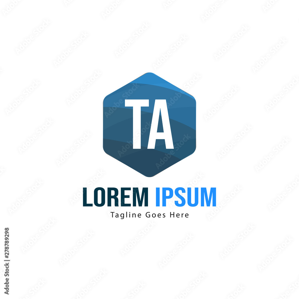 Initial TA logo template with modern frame. Minimalist TA letter logo vector illustration Initial TA logo template with modern frame. Minimalist TA letter logo vector illustration