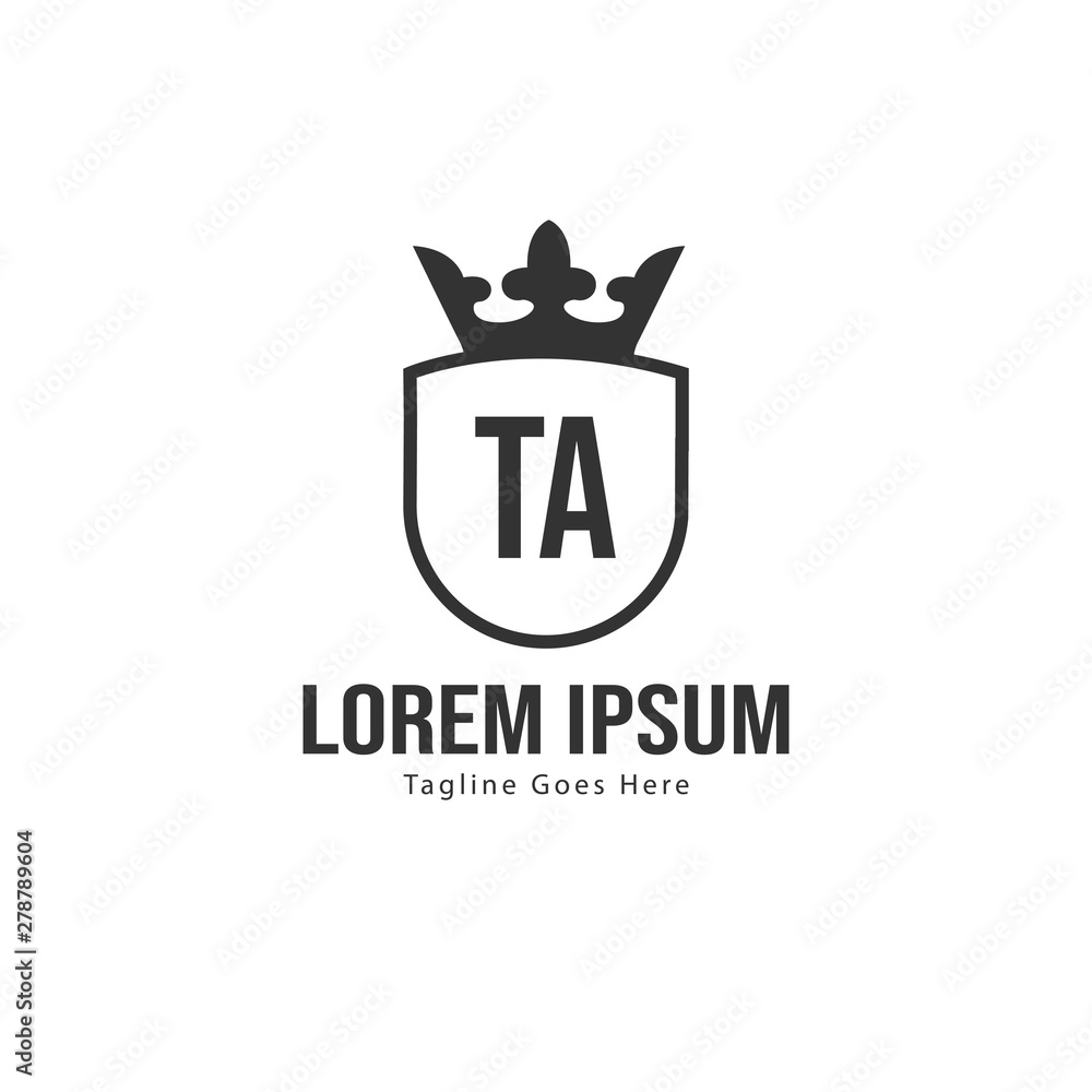 Initial TA logo template with modern frame. Minimalist TA letter logo vector illustration Initial TA logo template with modern frame. Minimalist TA letter logo vector illustration