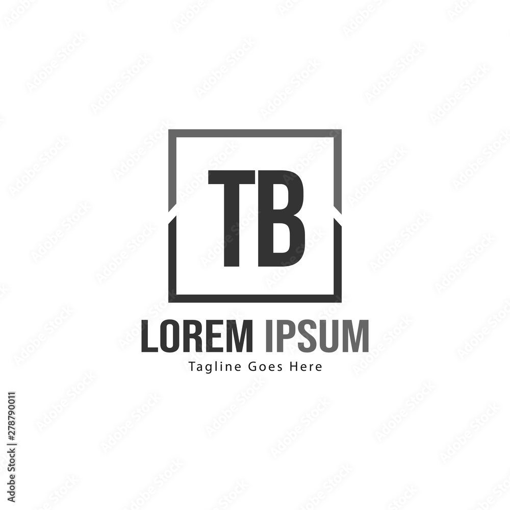Initial TB logo template with modern frame. Minimalist TB letter logo vector illustration Initial TB logo template with modern frame. Minimalist TB letter logo vector illustration