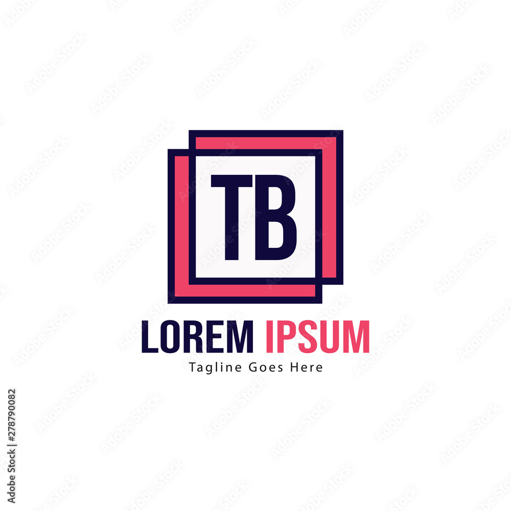 Initial TB logo template with modern frame. Minimalist TB letter logo vector illustration Initial TB logo template with modern frame. Minimalist TB letter logo vector illustration