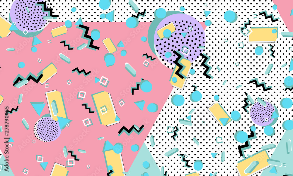 Memphis pattern. Geometric shapes. Hipster style Memphis pattern. Geometric shapes. Hipster style