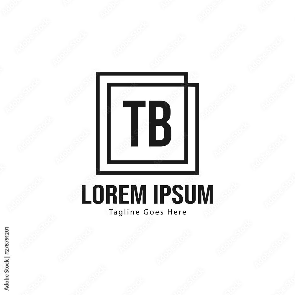 Initial TB logo template with modern frame. Minimalist TB letter logo vector illustration Initial TB logo template with modern frame. Minimalist TB letter logo vector illustration