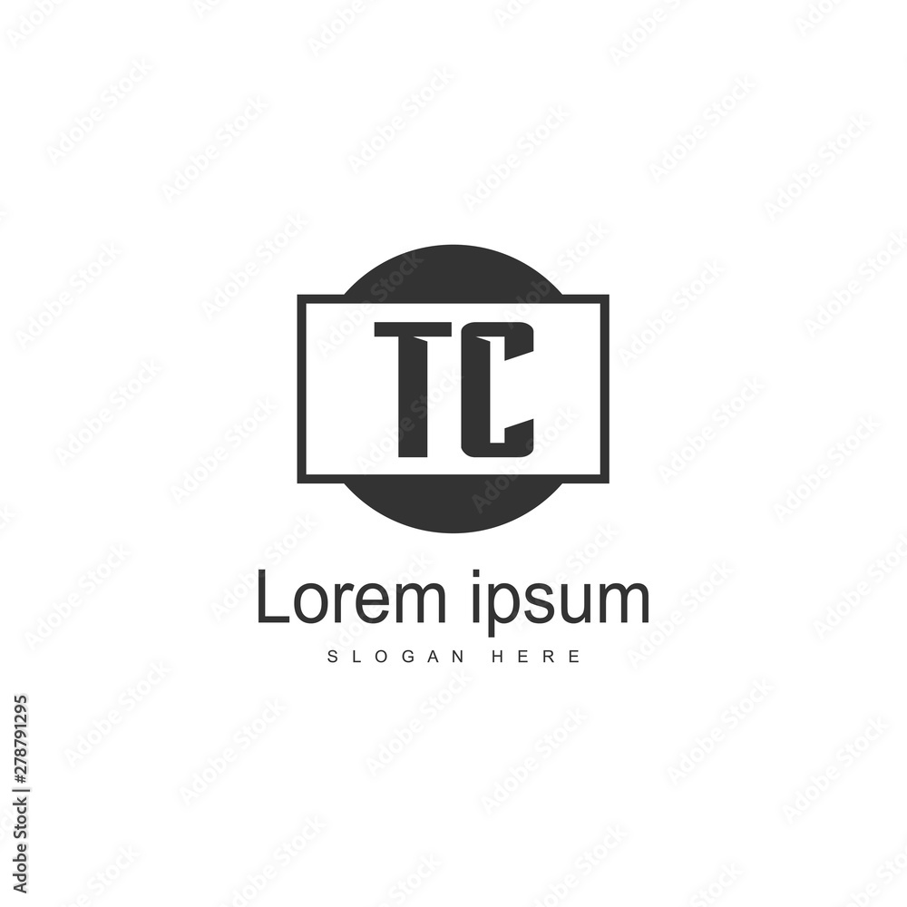 Initial TC logo template with modern frame. Minimalist TC letter logo vector illustration Initial TC logo template with modern frame. Minimalist TC letter logo vector illustration
