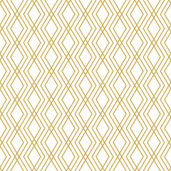 Canvas schilderij Ruiten patronen Gouden ruiten lijnenpatroon geometrisch  © IMR