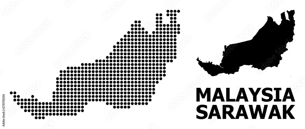 Dot Mosaic Map of Sarawak