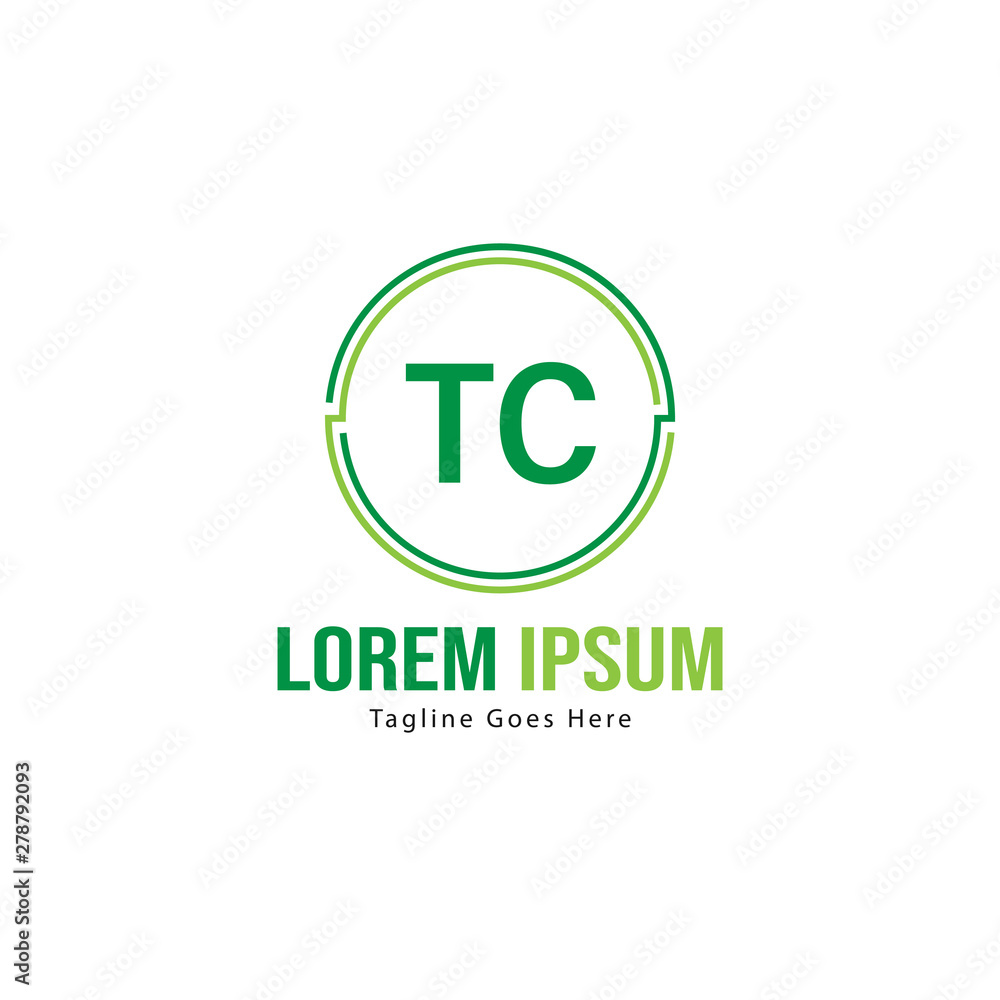 Initial TC logo template with modern frame. Minimalist TC letter logo vector illustration Initial TC logo template with modern frame. Minimalist TC letter logo vector illustration