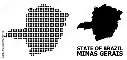 Pixelated Mosaic Map of Minas Gerais State photo