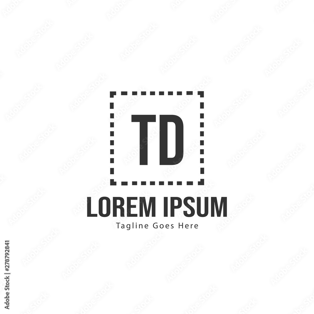 Initial TD logo template with modern frame. Minimalist TD letter logo vector illustration Initial TD logo template with modern frame. Minimalist TD letter logo vector illustration