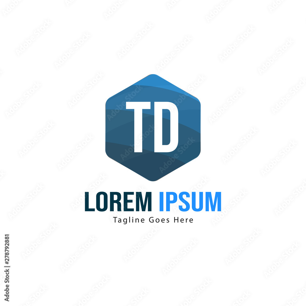 Fototapeta premium Initial TD logo template with modern frame. Minimalist TD letter logo vector illustration