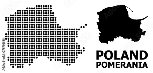 Quadro em tela Dotted Mosaic Map of Pomerania Province