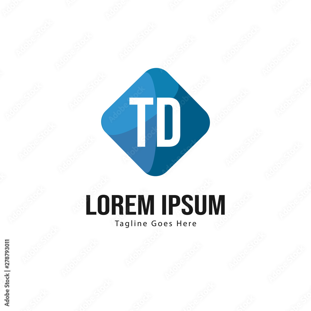 Initial TD logo template with modern frame. Minimalist TD letter logo vector illustration Initial TD logo template with modern frame. Minimalist TD letter logo vector illustration