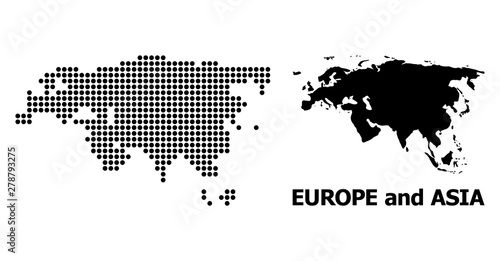 Dot Pattern Map of Europe and Asia