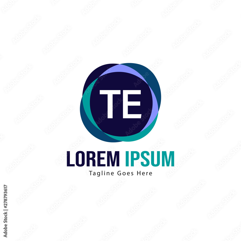 Initial TE logo template with modern frame. Minimalist TE letter logo vector illustration Initial TE logo template with modern frame. Minimalist TE letter logo vector illustration