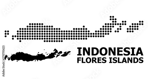 Dot Mosaic Map of Indonesia - Flores Islands