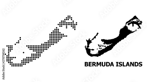 Dot Mosaic Map of Bermuda Islands