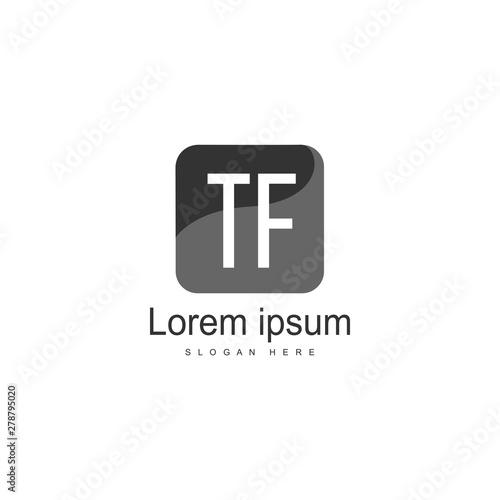 Initial TF logo template with modern frame. Minimalist TF letter logo vector illustration © Robani