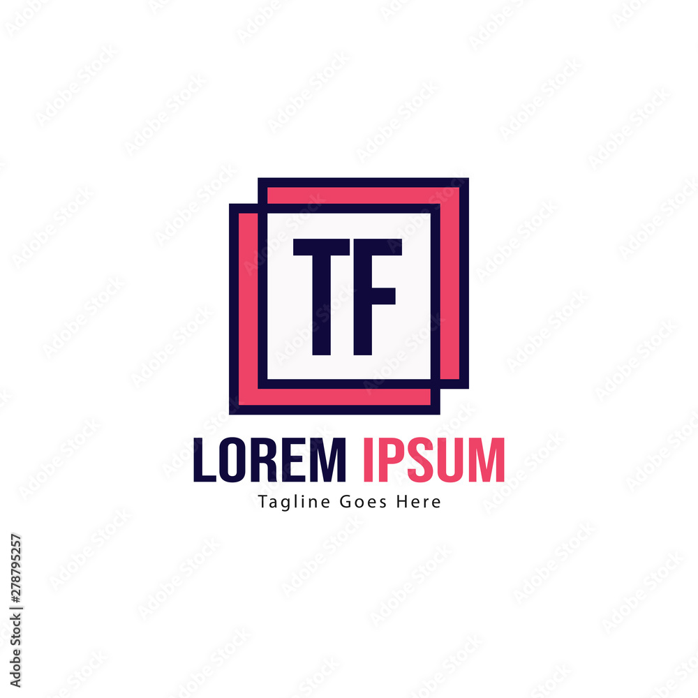 Initial TF logo template with modern frame. Minimalist TF letter logo vector illustration Initial TF logo template with modern frame. Minimalist TF letter logo vector illustration