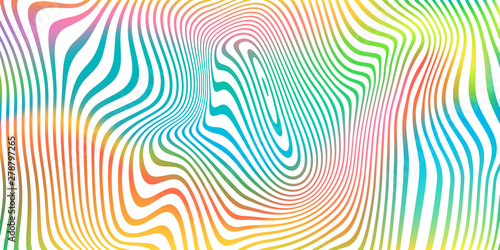 Abstract color blend background  holographic iridescent liquid stripes pattern. Vector trend fluid color gradient splash background