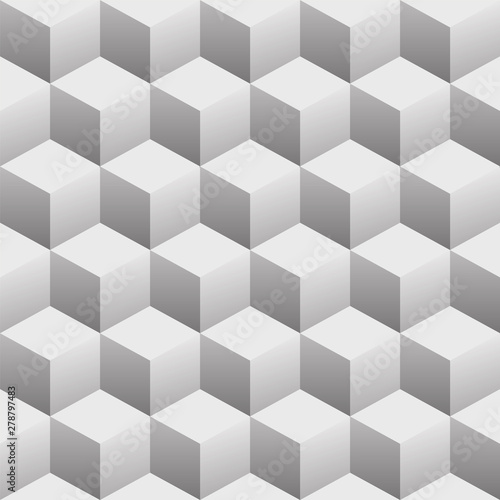 Isometric 3D Square Cubes Seamless Repeating Pattern Vector Illustration