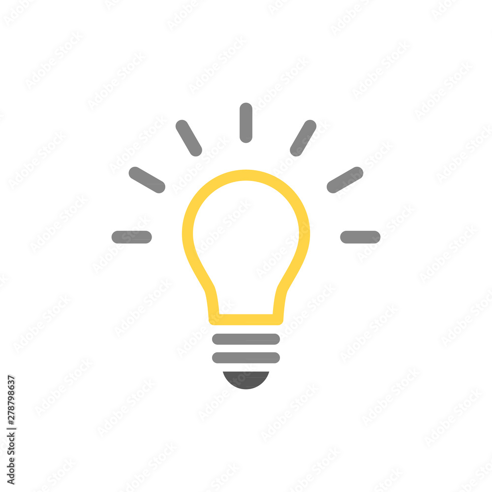 Light bulb icon. Vector illustration, flat design Light bulb icon. Vector illustration, flat design