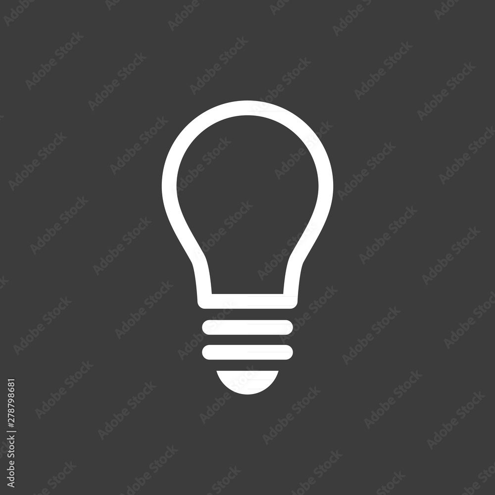 Light bulb icon. Vector illustration, flat design Light bulb icon. Vector illustration, flat design