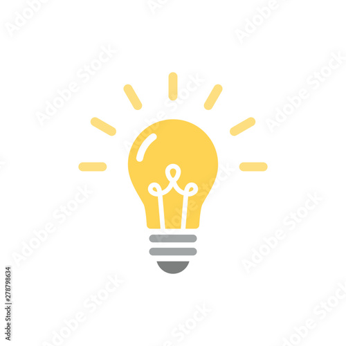 Light bulb icon. Vector illustration, flat design photo