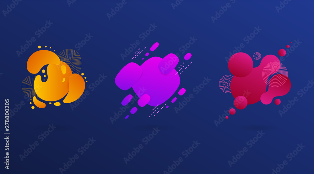 Set of modern abstract vector banners. Dynamical colored forms and line. Template for the design of a logo, flyer or presentation