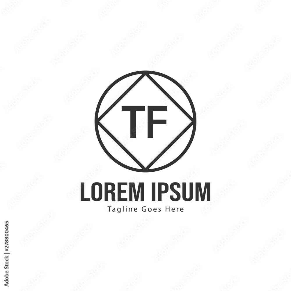 Initial TF logo template with modern frame. Minimalist TF letter logo vector illustration Initial TF logo template with modern frame. Minimalist TF letter logo vector illustration