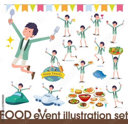 flat type green casual tuxedo men_food festival