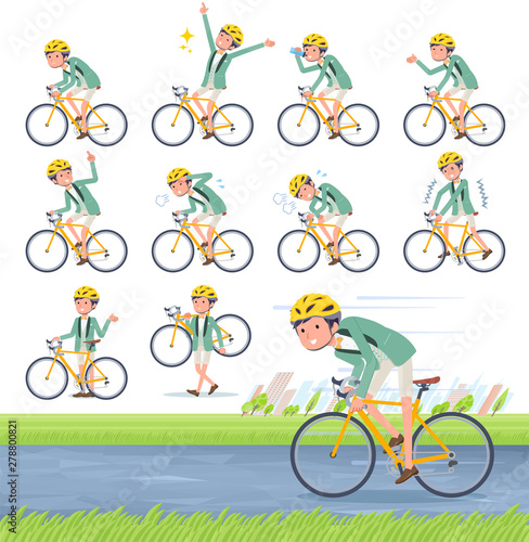 flat type green casual tuxedo men_road bike
