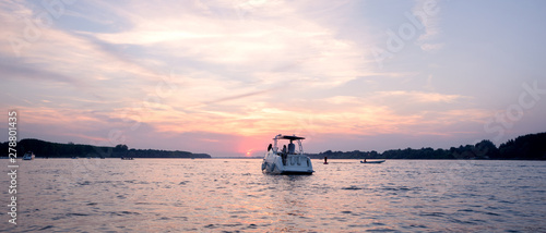 Yacht on sunset