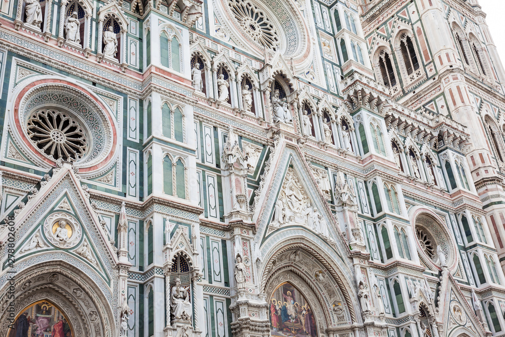 Fototapeta premium The Giotto Campanile and Florence Cathedral consecrated in 1436