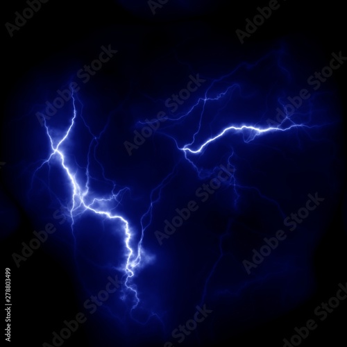 Lightning Thunderbolt template for design. Electric discharge in the sky © Koxae
