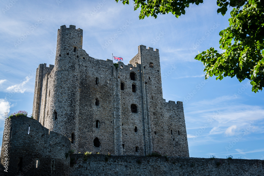 Rochester Castle - the 12th-century keep or stone tower is one of the best preserved in England, Rochester, Kent, England, UK