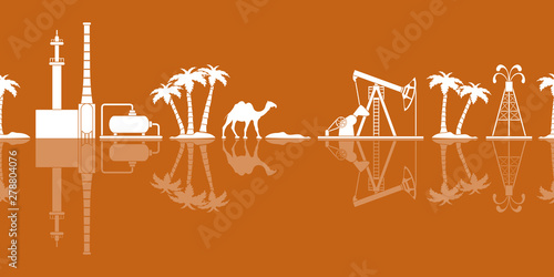 Oil industry vector seamless pattern.